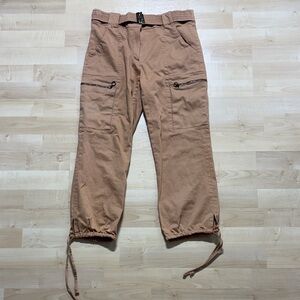 Women's Tan Cargo Capris
